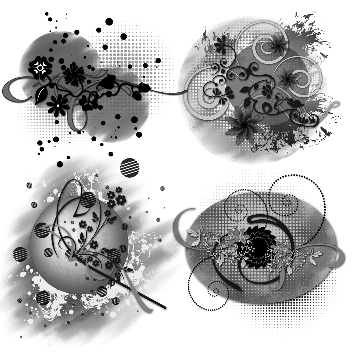 Modern Floral Brushes