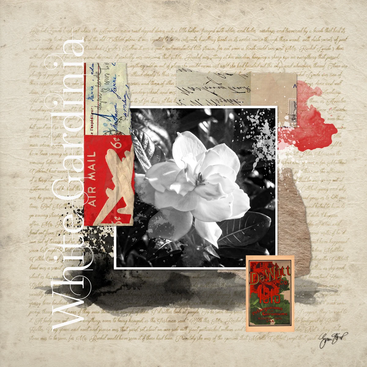 White Gardenia Collage