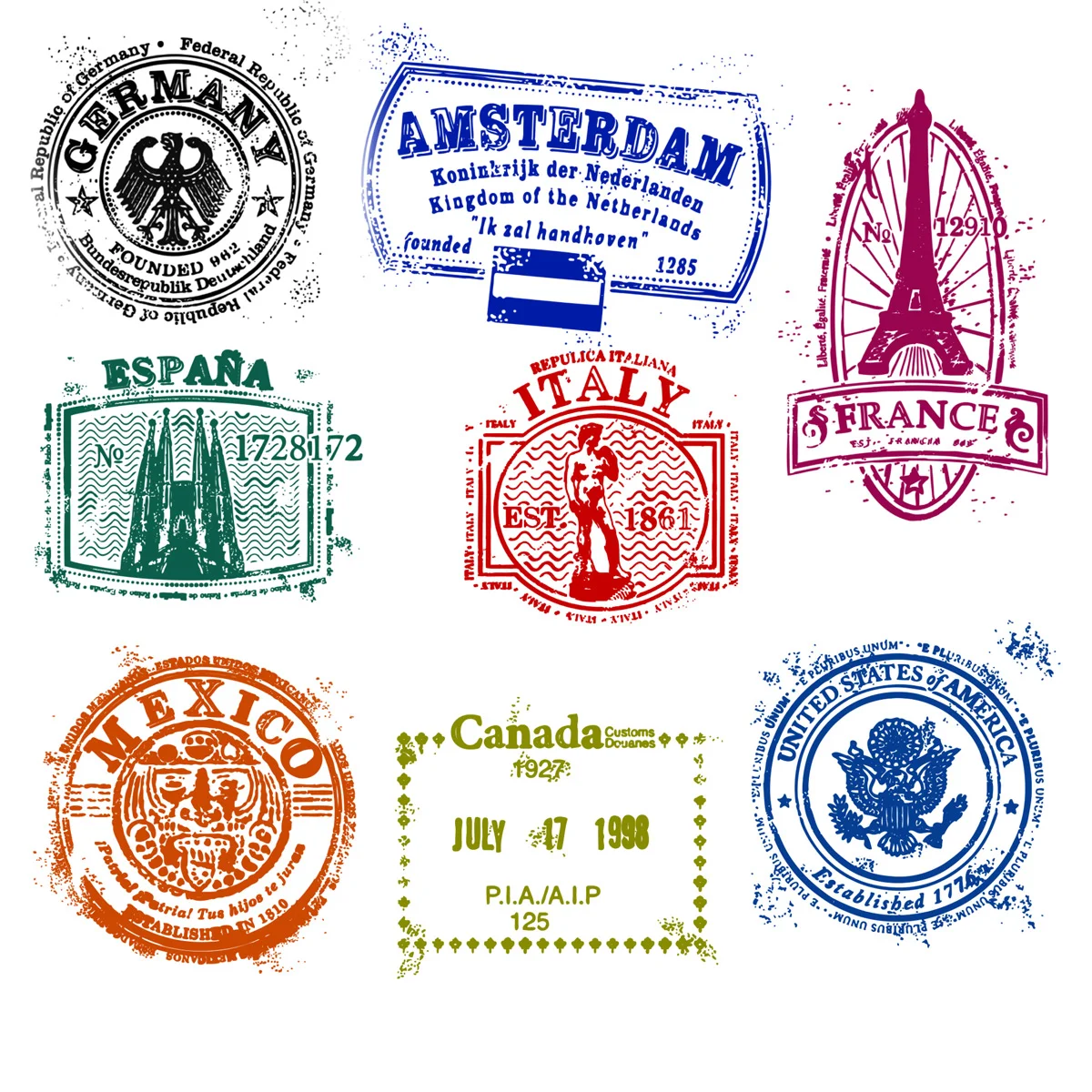 Passport Stamp Brushes