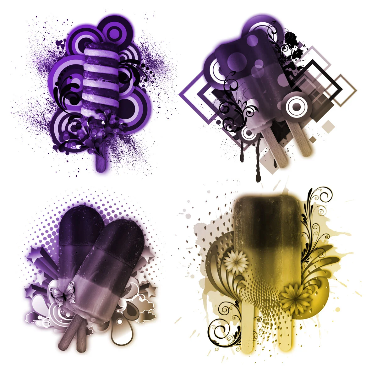 Popcicle Collage Brushes