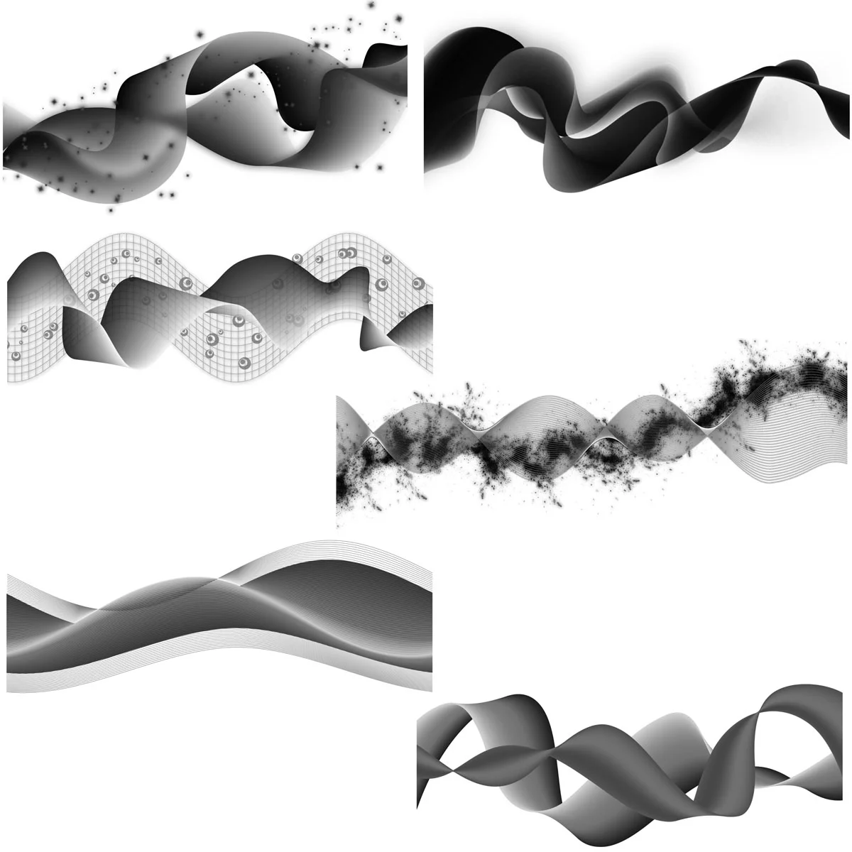 Ribbon Wave Brushes