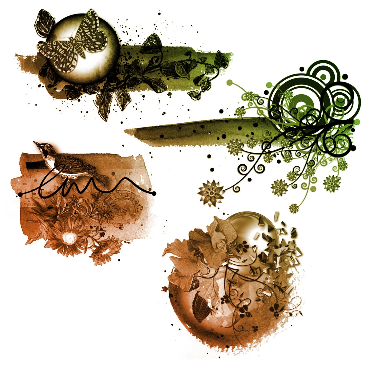 Watercolor Collage Brushes