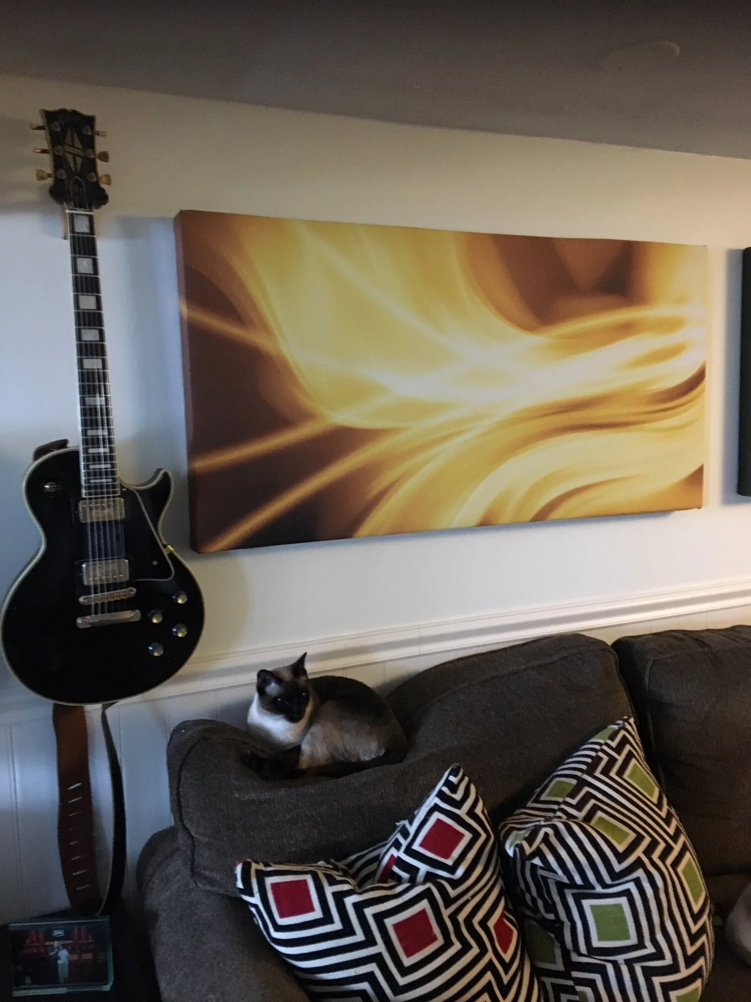 CD Cover Art on view in artist studio. 