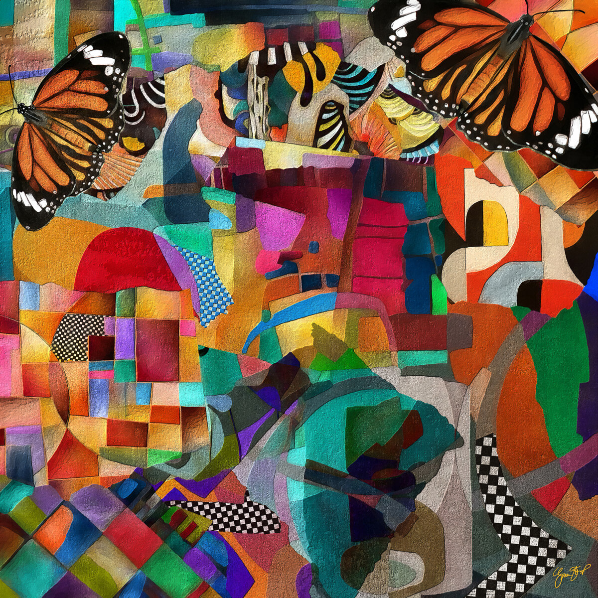 Two Monarch Butterflies