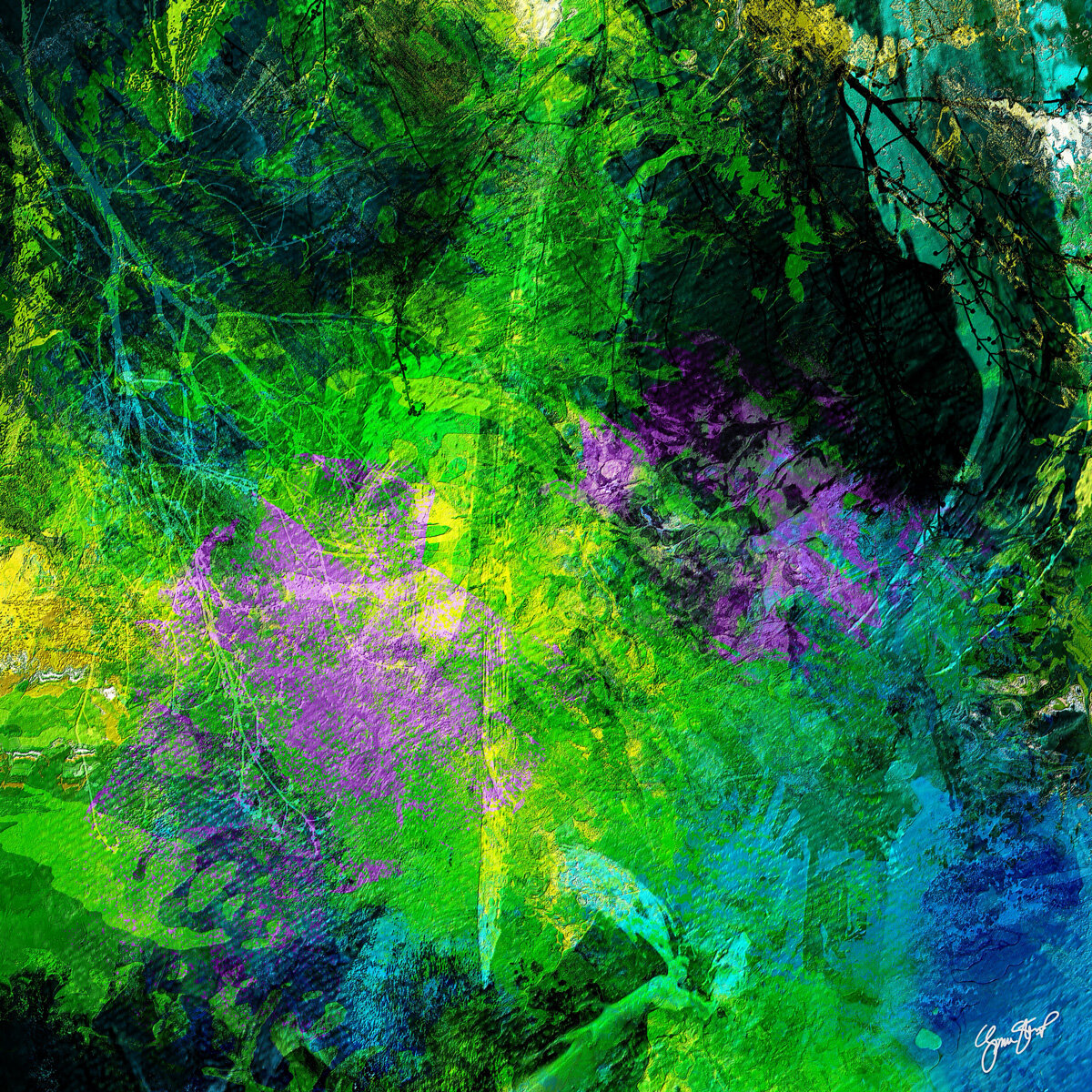 Green Light Blue Night