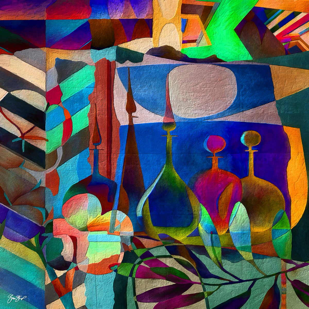 Cognac Bottles On the Shelf