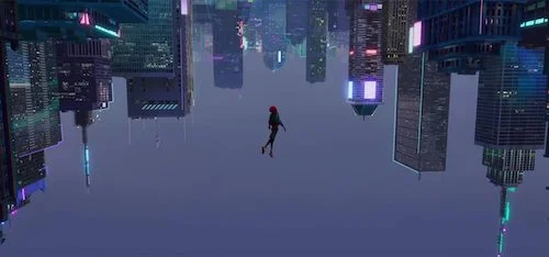 A breathtaking shot featuring Miles Morales as Spider-Man