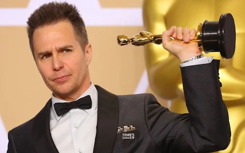 Last year’s winner Sam Rockwell, for Three Billboards Outside Ebbing, Missouri.