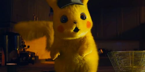 A promotional image for Detective Pikachu.