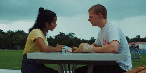 Emily on a date, pushing herself past her trauma.