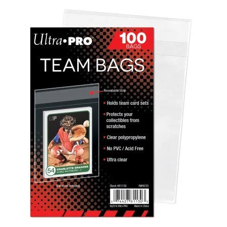 1 Case - 10,000 Ultra Pro Resealable Team Bags (100 Packs)