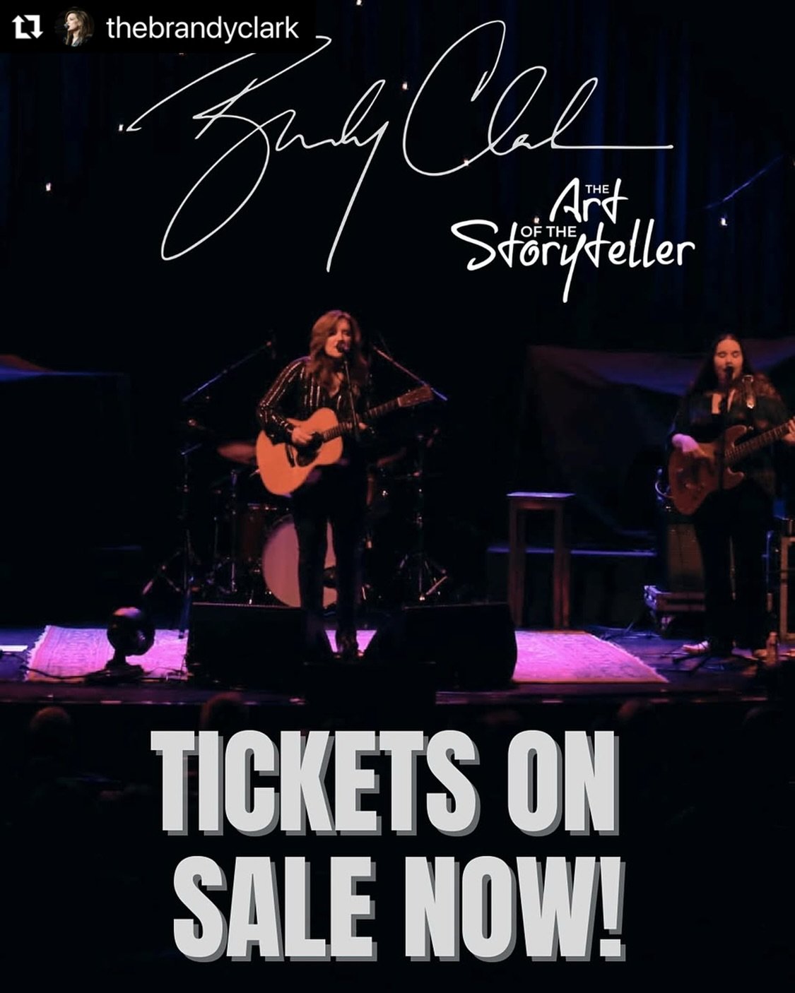 Let&rsquo;s go! I hope to see all of your beautiful faces across the pond. I&rsquo;m so delighted to accompany the incomparable @thebrandyclark for these intimate shows. AND - I&rsquo;m tradin&rsquo; in my bass for an acoustic guitar! 

What a joy an