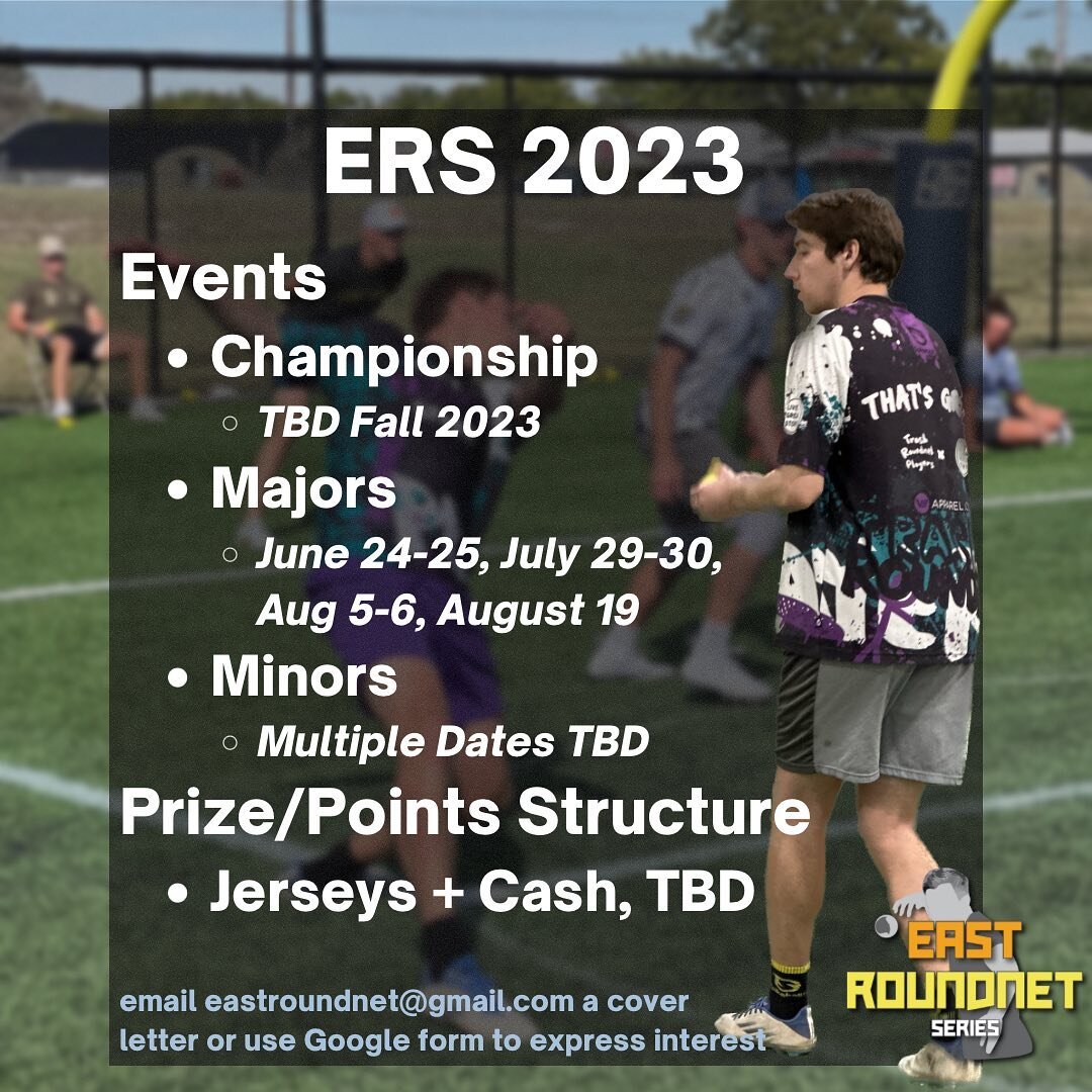 It&rsquo;s going to take a village to continue growing roundnet in 2023 through this collaborative series - whether it&rsquo;s hosting events, working behind the scenes, or playing and giving insightful feedback, keep it up!

Email eastroundnet@gmail