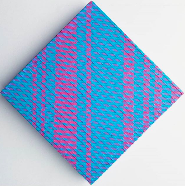  spray paint on wood panel  4” x 4'“ 