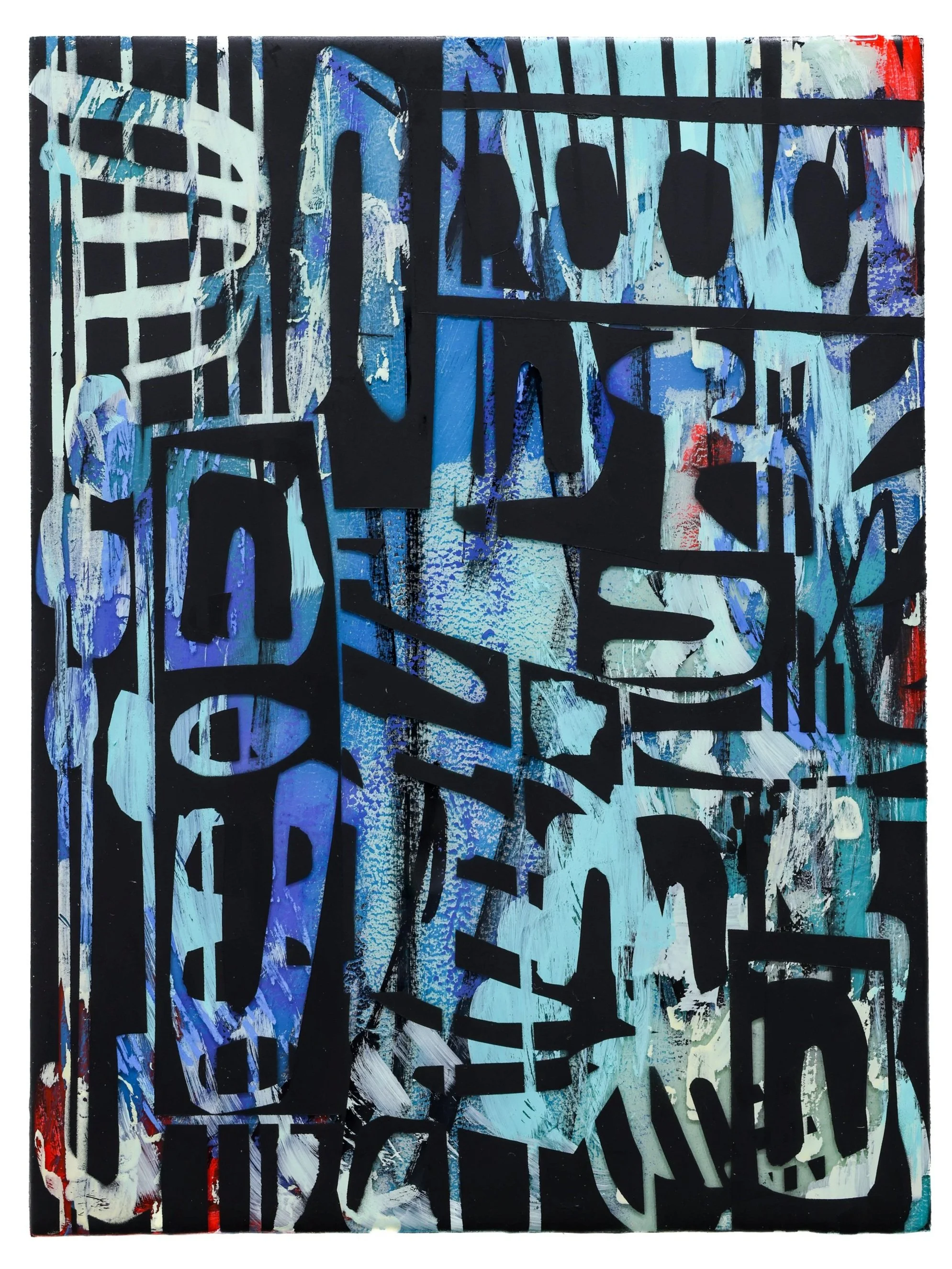 intuitive melody 2 / 9"x12"/ mixed media and resin on wood panel