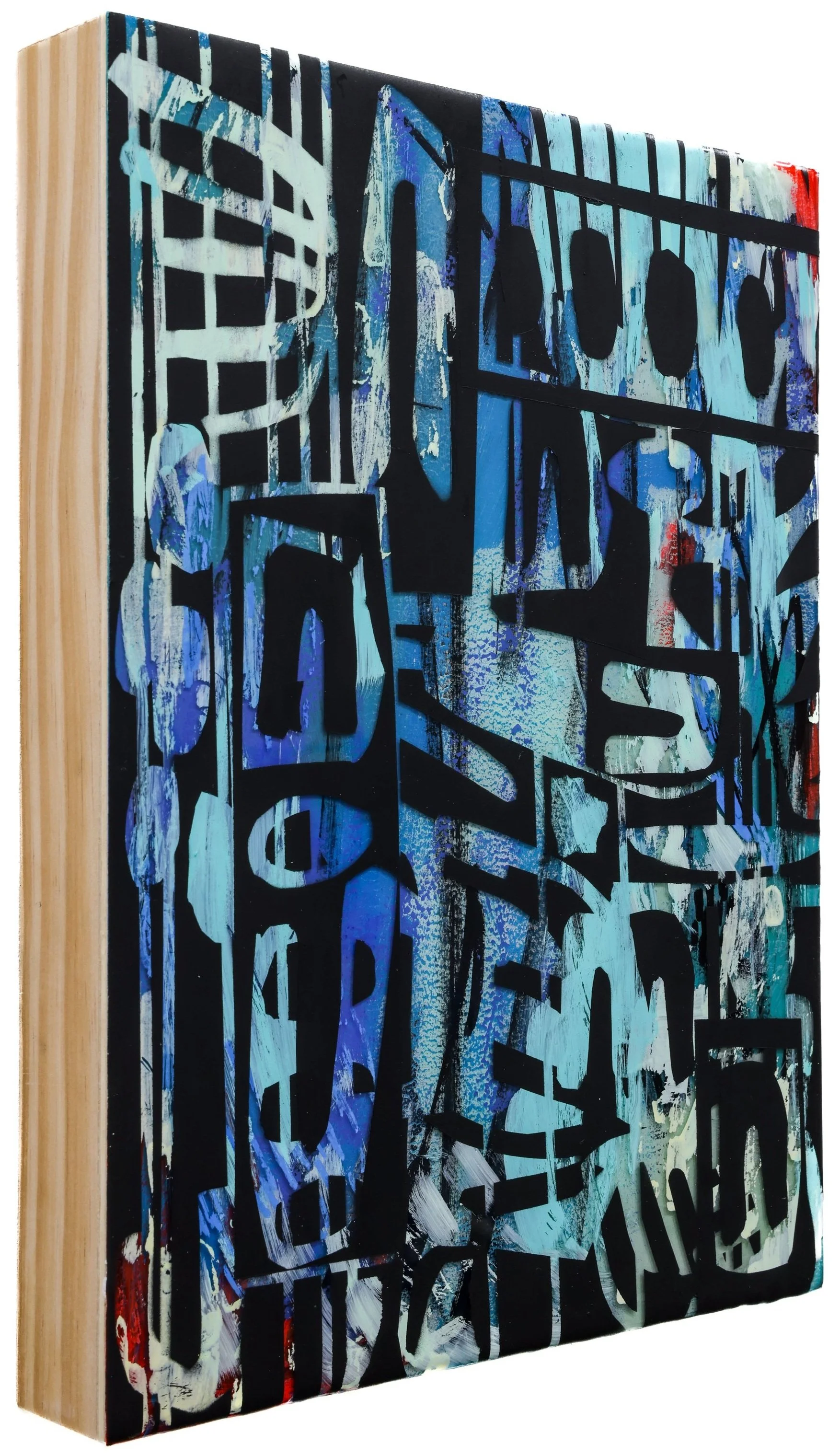 intuitive melody 2 / 9"x12"/ mixed media and resin on wood panel