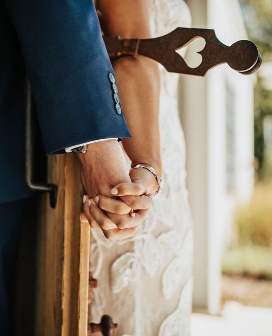 We bought this door because of the heart handle. It was our sign that it had to be ours. We love seeing it in these photos in such an important and powerful moment between two souls. ⁠