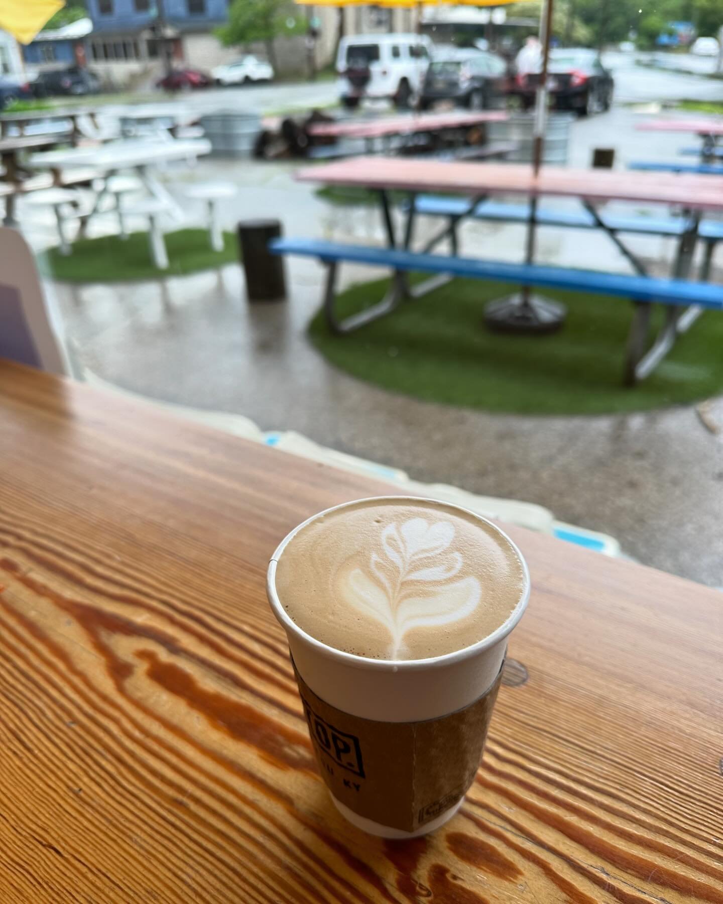 Rainy day cafe vibes in here today ☔️ come join us for a cozy brew!
