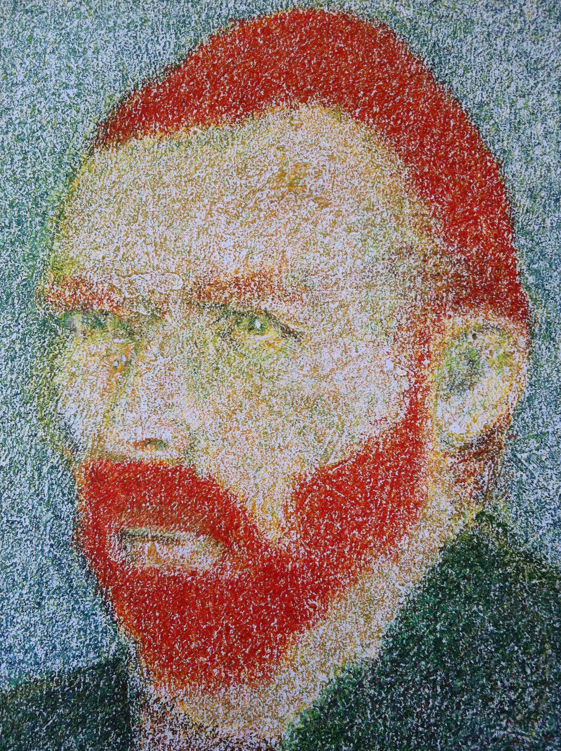  O.T. ( van Gogh ), 2014  Buntstift auf Wand, 100x85cm 