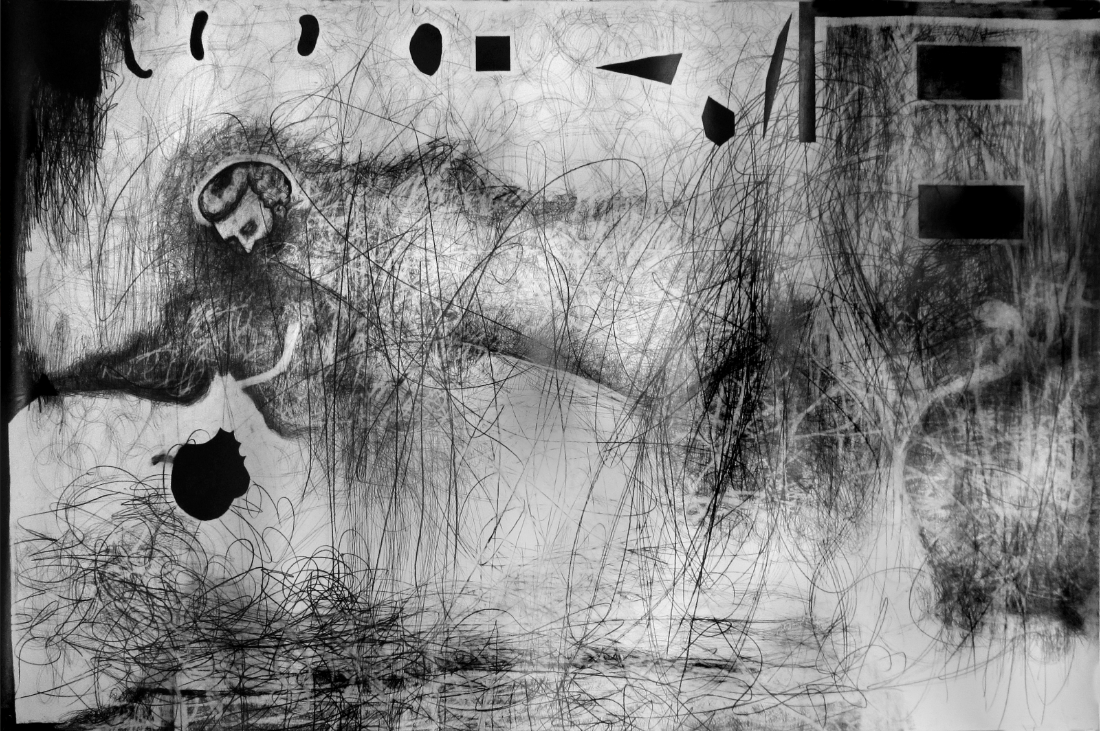 grieche , 2013 Bleistift auf Papier, 200x260cm