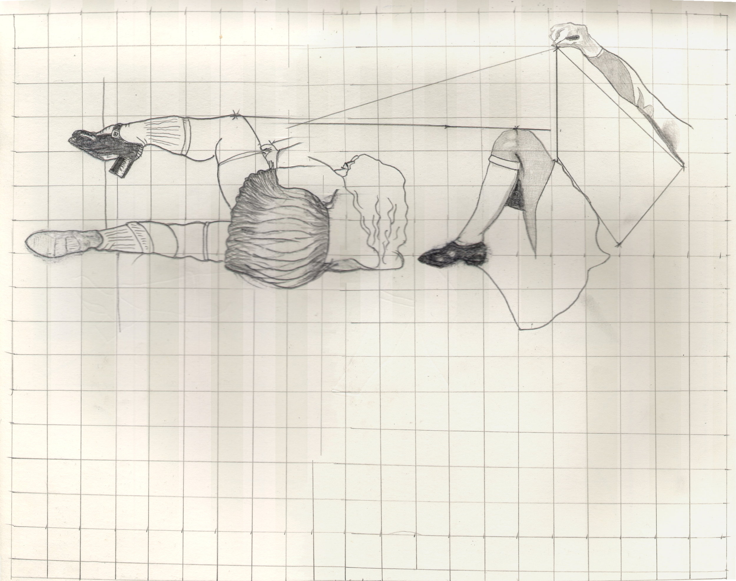  O.T. ( Serie Das Duell VI Balthus &amp; Crumb ), 2018  Bleistift auf Papier, 26x35.5cm 