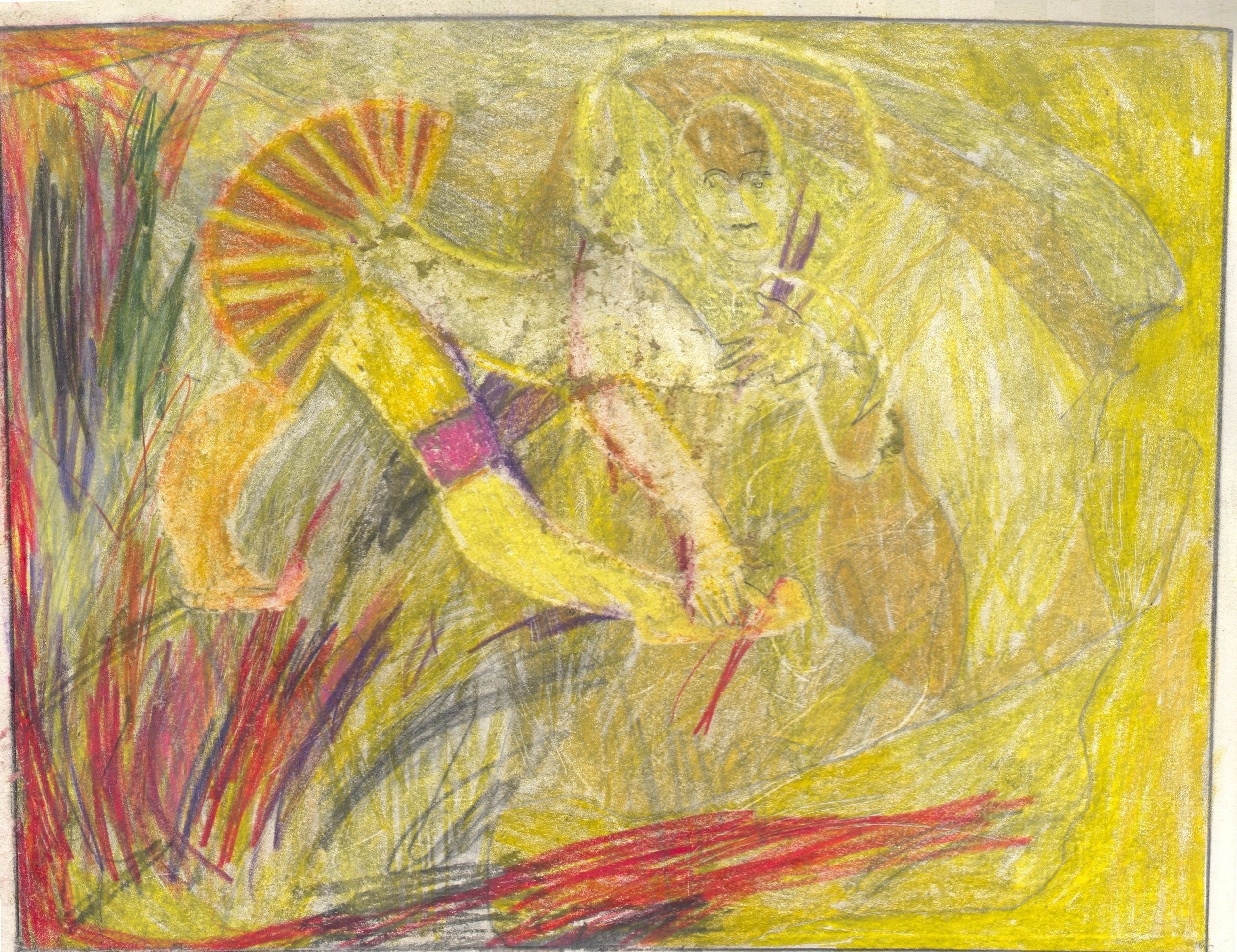  O.T. ( yellow fun ), 2018  BleistiftBuntstift auf Papier, 26x35.5cm 