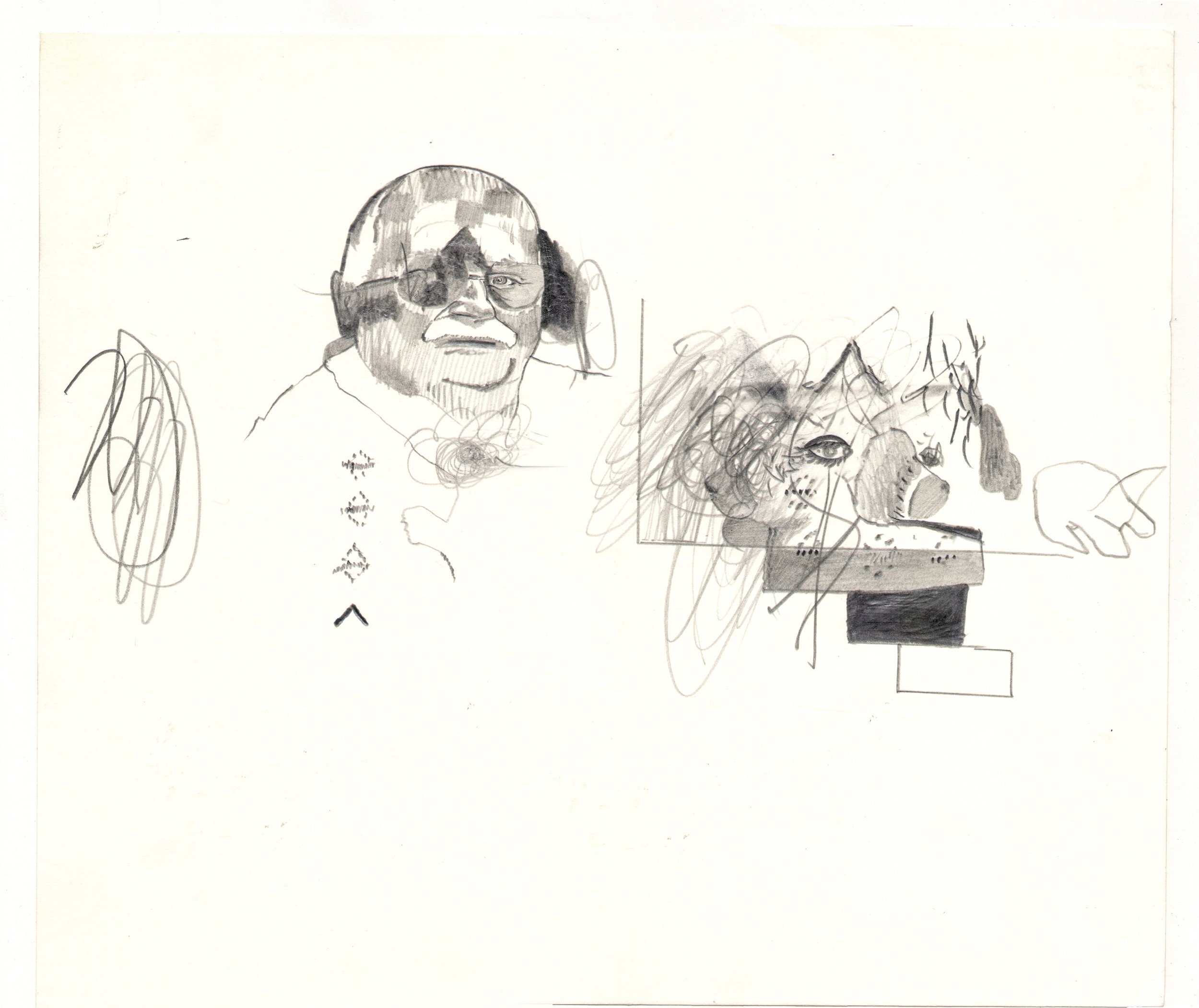  O.T. ( Mann mit Schwein ), 2006  Bleistift auf Papier, 26x35.5cm 