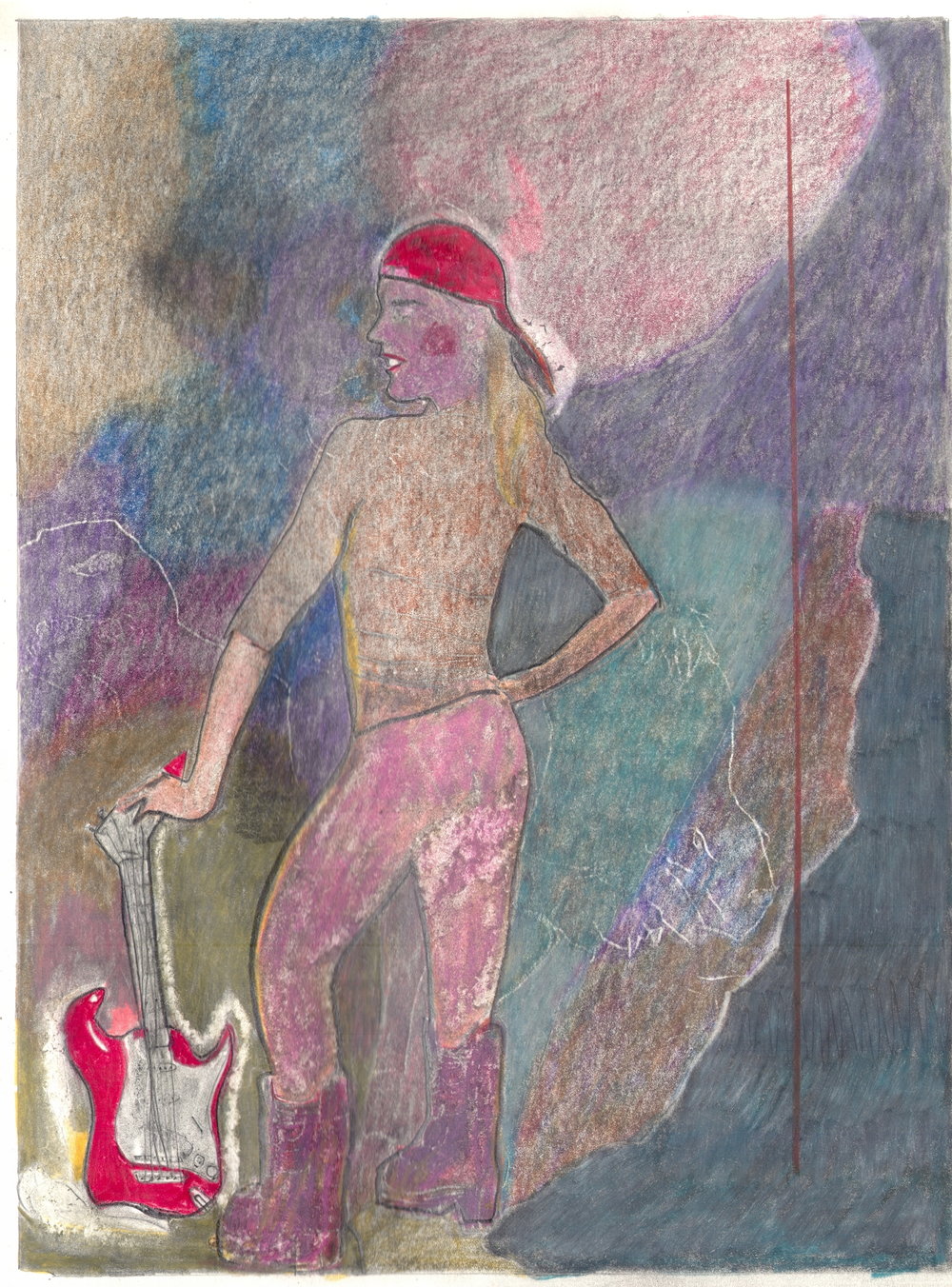 O.T. ( Serie Fantasy IIII ), 2018 Bleistift Buntstift auf Papier, 26x35.5cm