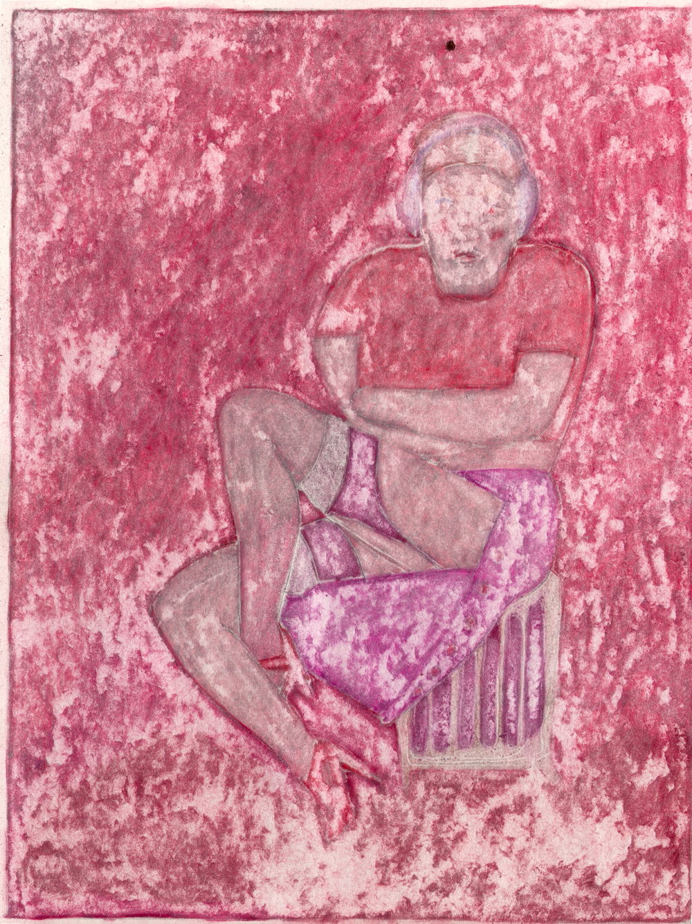 O.T. ( cold-heat Red-Phase ), 2019 Bleistift Buntstift auf Papier, 26x35.5cm