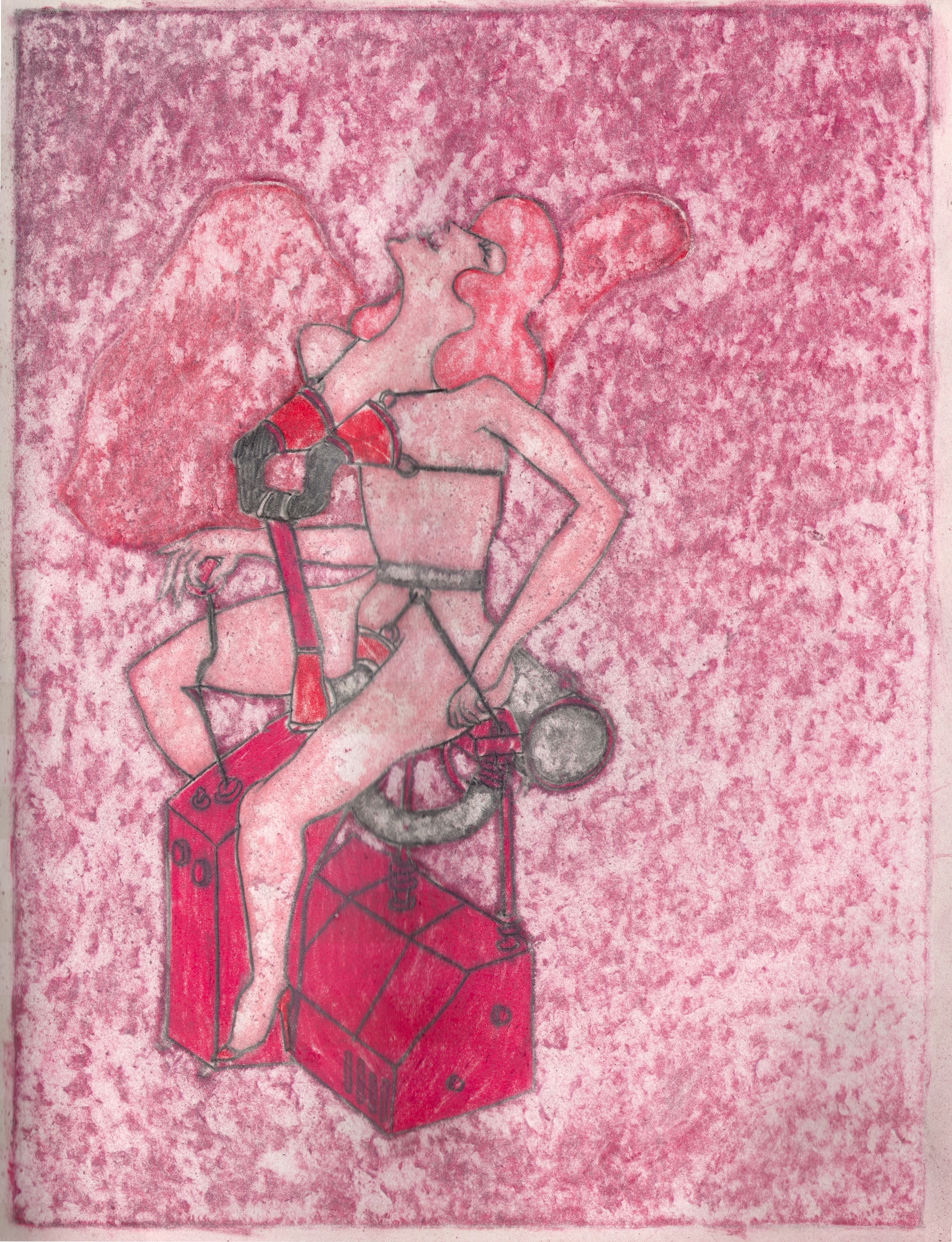  O.T. ( Tomi Ungerer Paraphrase I ), 2019  Buntstift auf Papier, 26x35.5cm 
