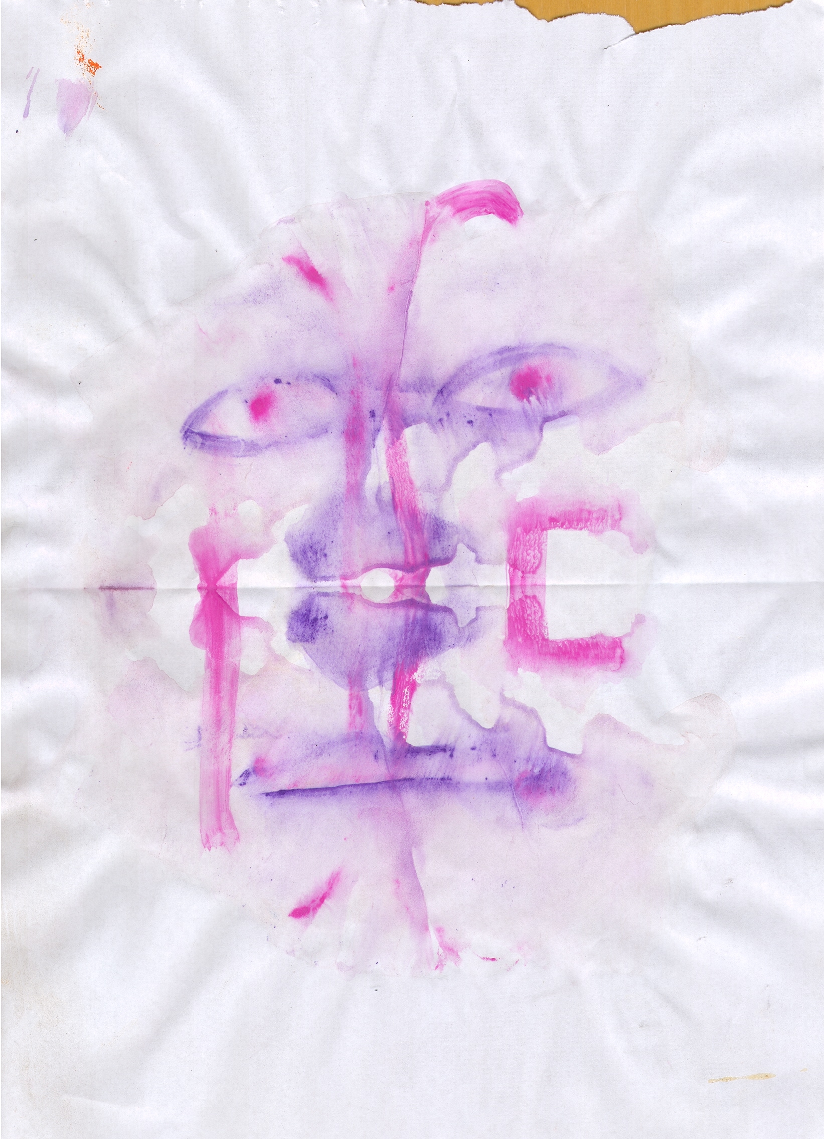  O.T. (Gesicht), 2016, Tempera Papier, 29.8x21cm 