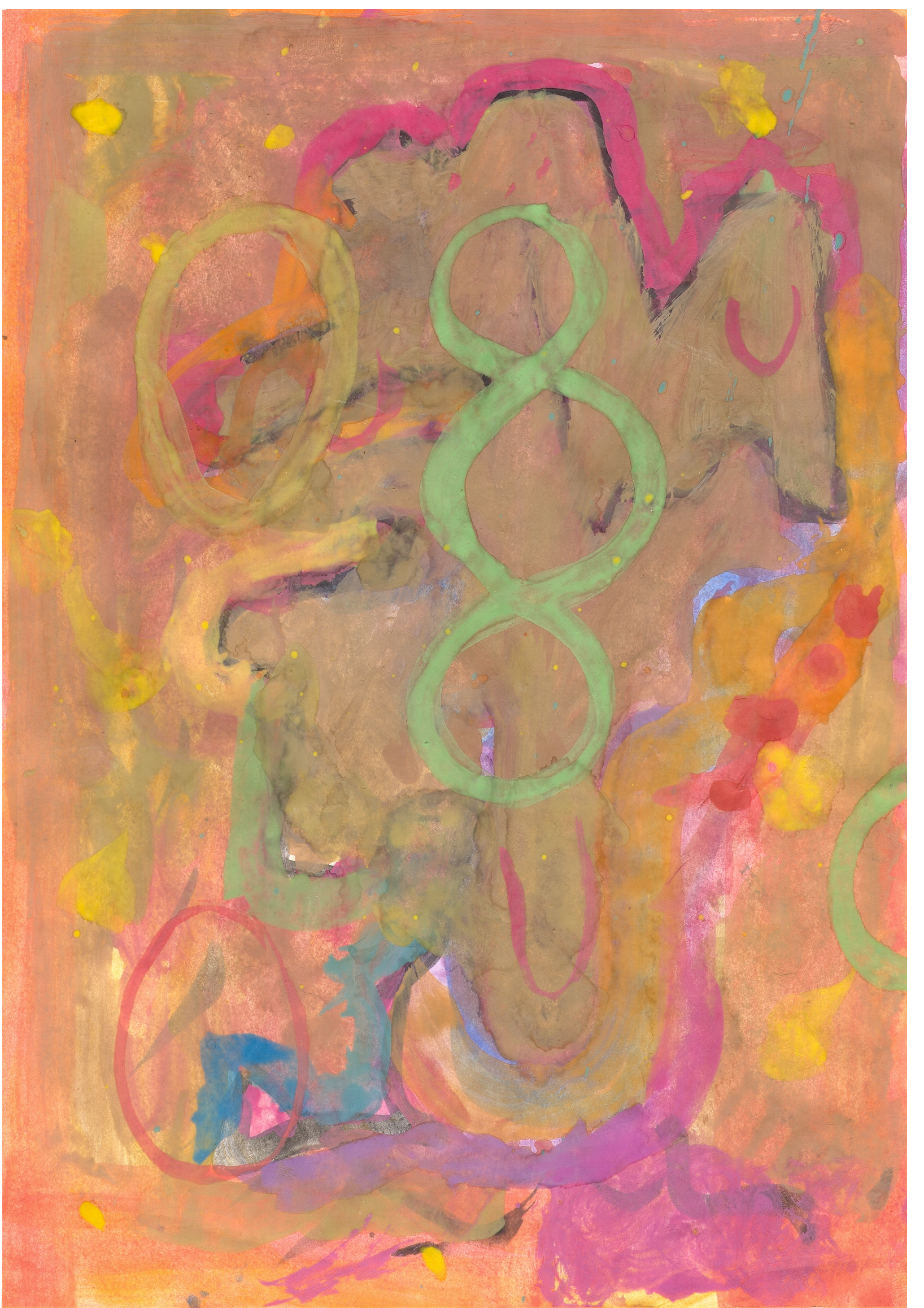  O.T. ( Komposition VII ), 2015  Tempera Bleistift Buntstift Papier, 29.8x21cm 