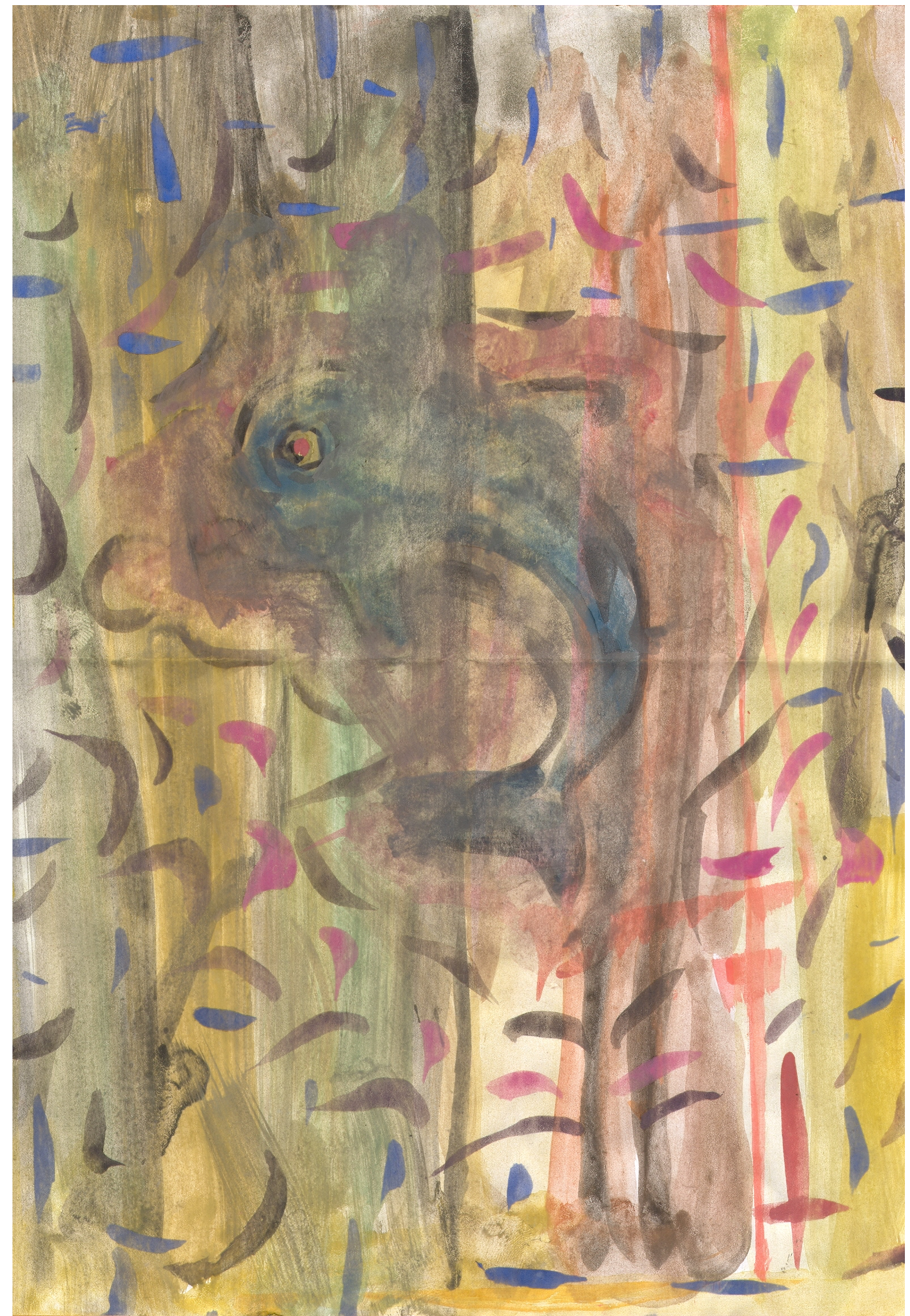  O.T. ( Delphin ), 2015  Tempera Papier, 29.8x21cm 