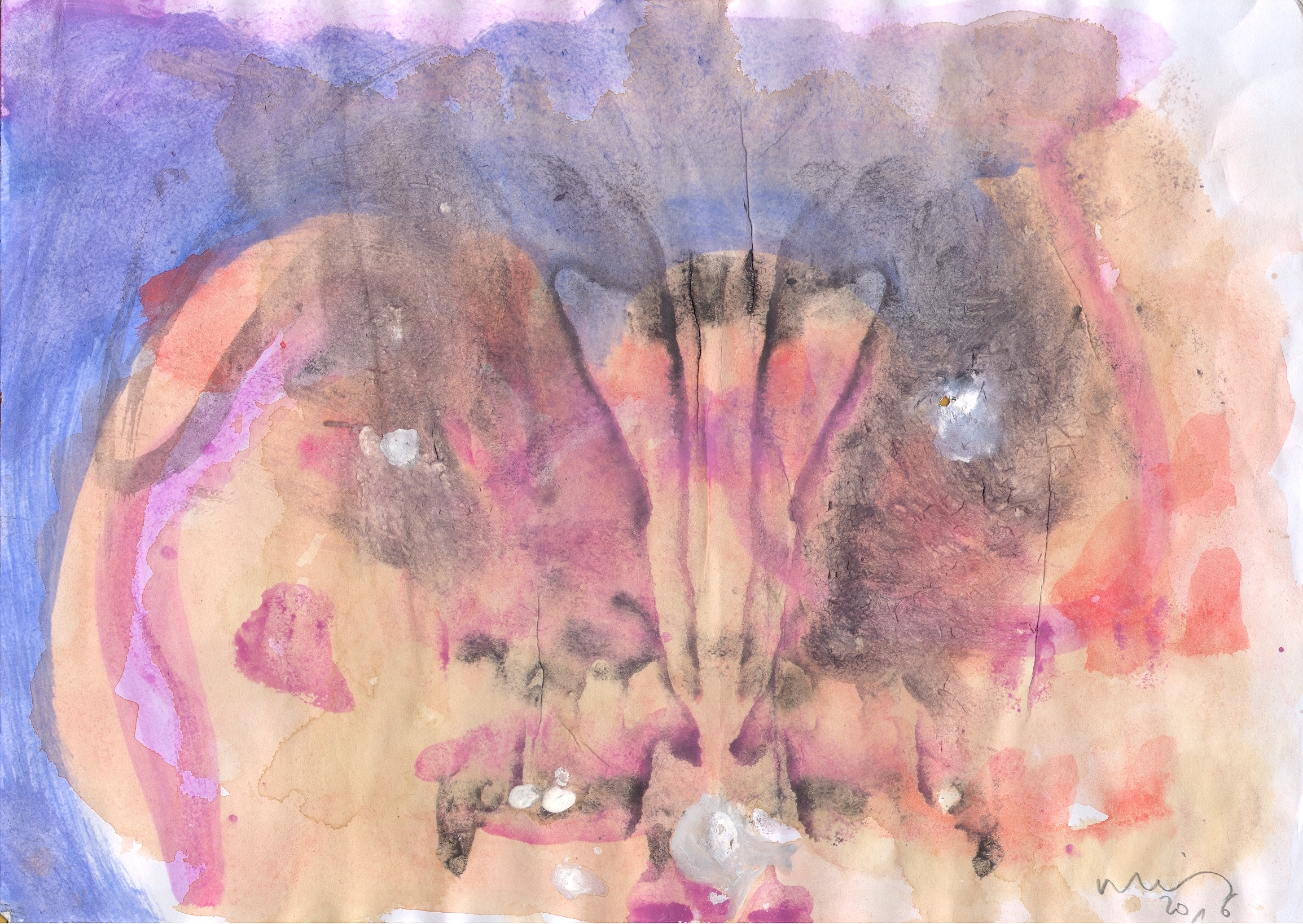 O.T. ( Gesicht ), 2015  Tempera Papier, 29.8x21cm 