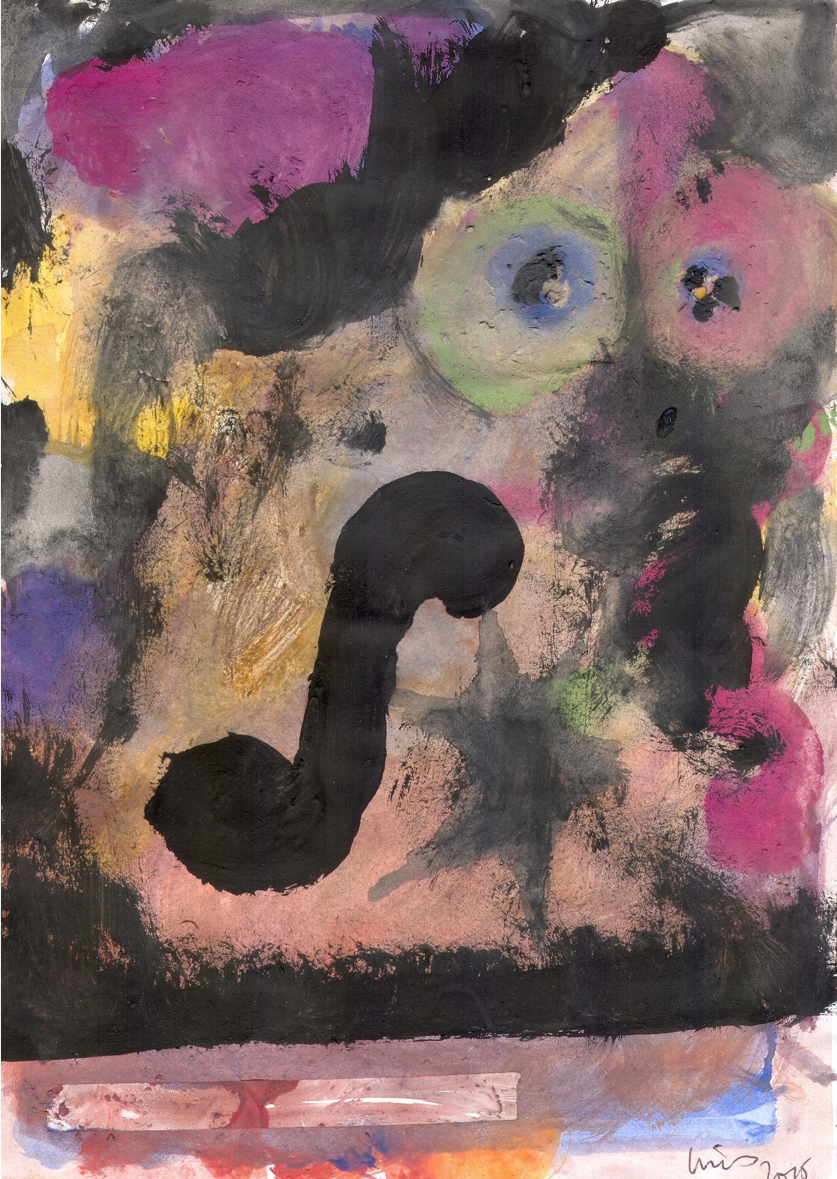 O.T. ( Abstrakte Komposition II ), 2015 Tempera Papier, 29.8x21cm