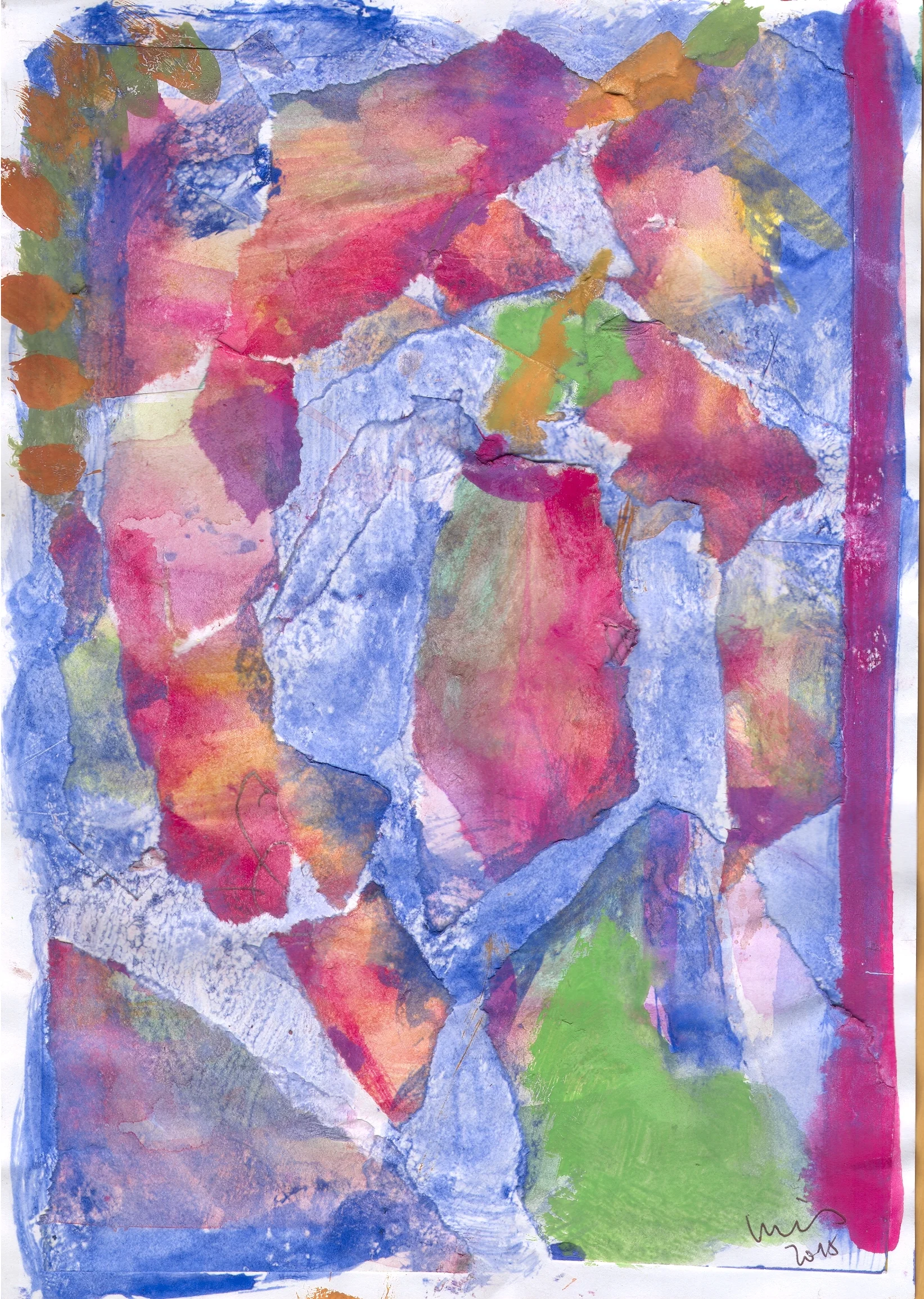 O.T. ( Komposition ), 2015 Tempera Papier, 29.8x21cm