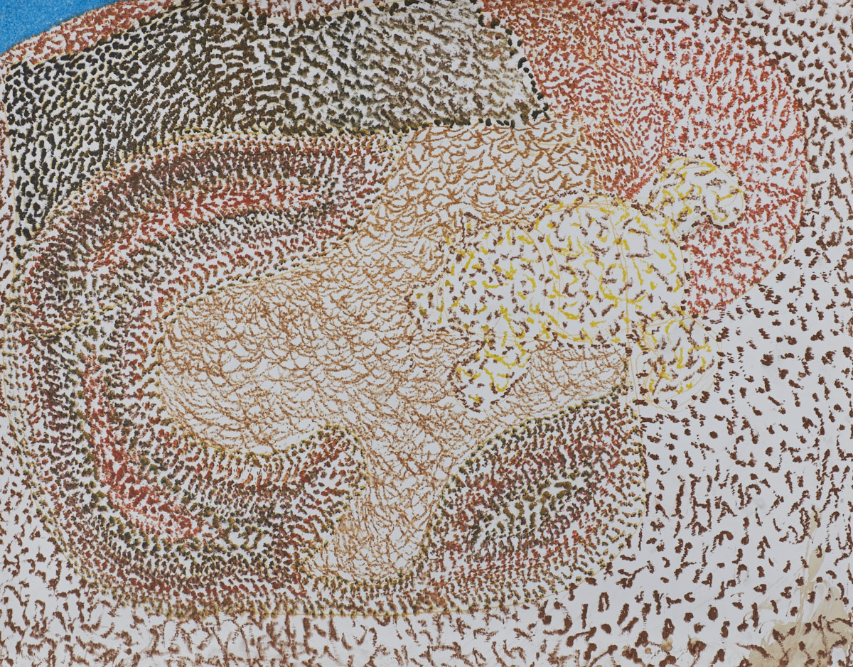  O.T. ( Pooh in der Höhle ), 2017  Buntstift auf Papier, 125x150cm 