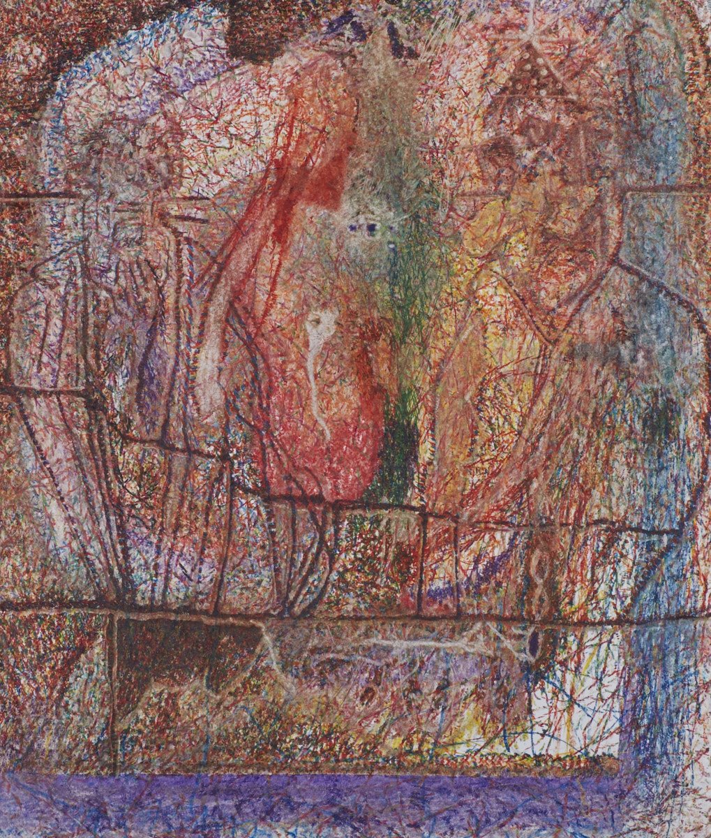  O.T. ( Zwei Männer ), 2016  Buntstift auf Papier, 125x150cm 