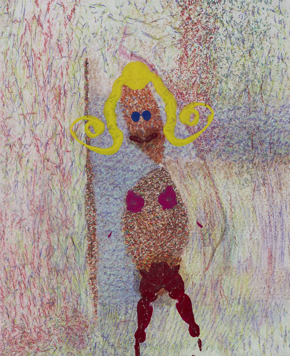  O.T. ( Alice II ), 2015  Buntstift Acryl Papier, 70x100cm 