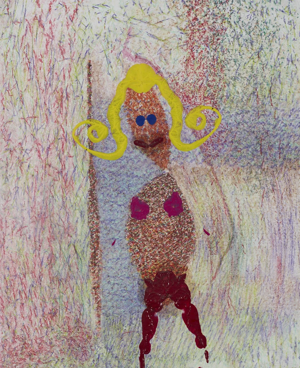 O.T. ( Alice II ), 2015 Buntstift Acryl Papier, 70x100cm