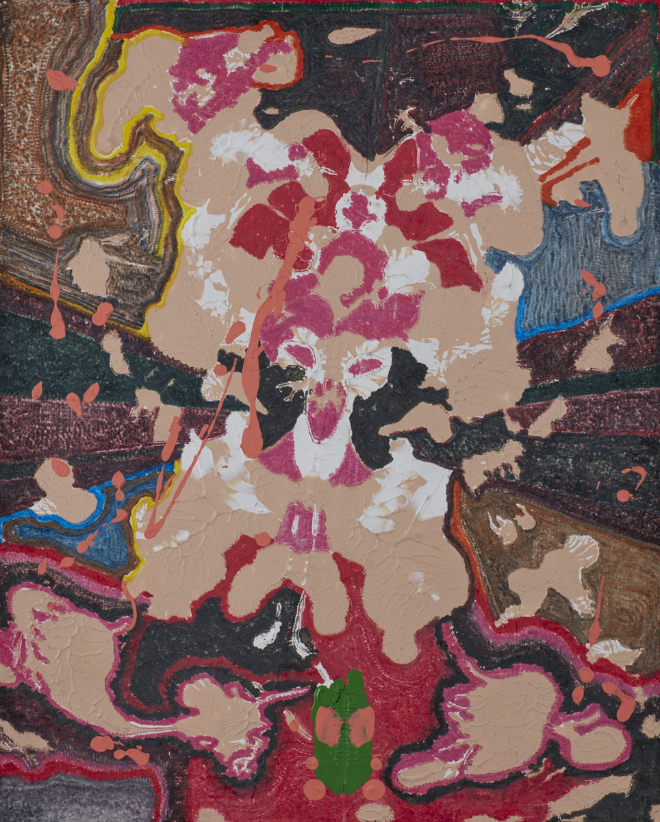  O.T. ( Red Queen ), 2015  Buntstift Acryl auf Papier, 70x100cm 