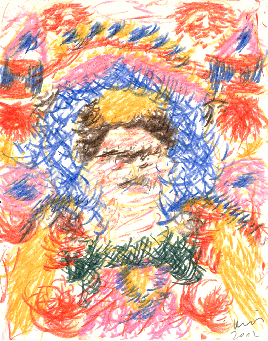  O.T. ( Frida II ), 2012  Buntstift auf Papier, 35.5x27cm 