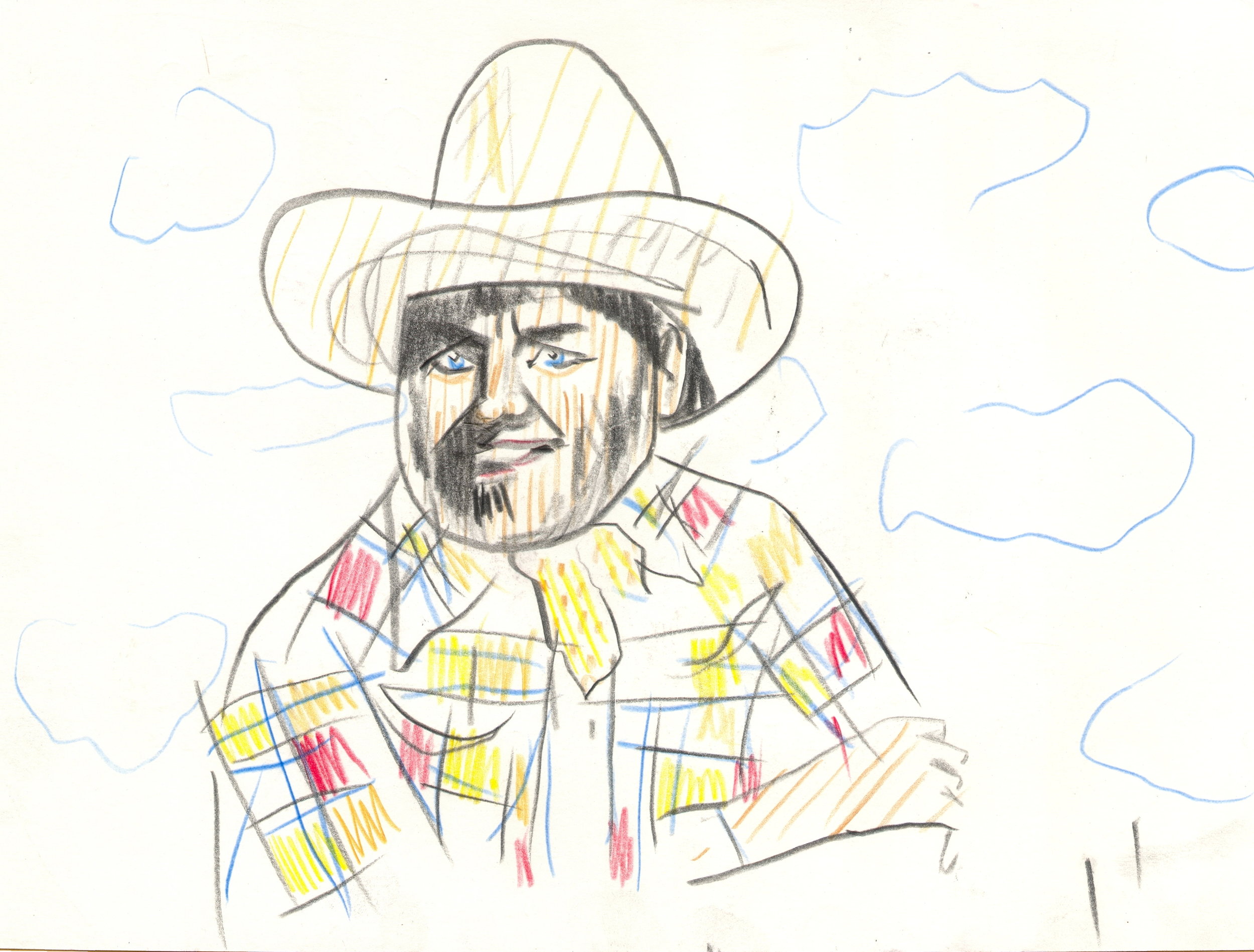  O.T. ( Serie Cowboys II ), 2016  Bleistift auf Papier, 26x35.5cm 