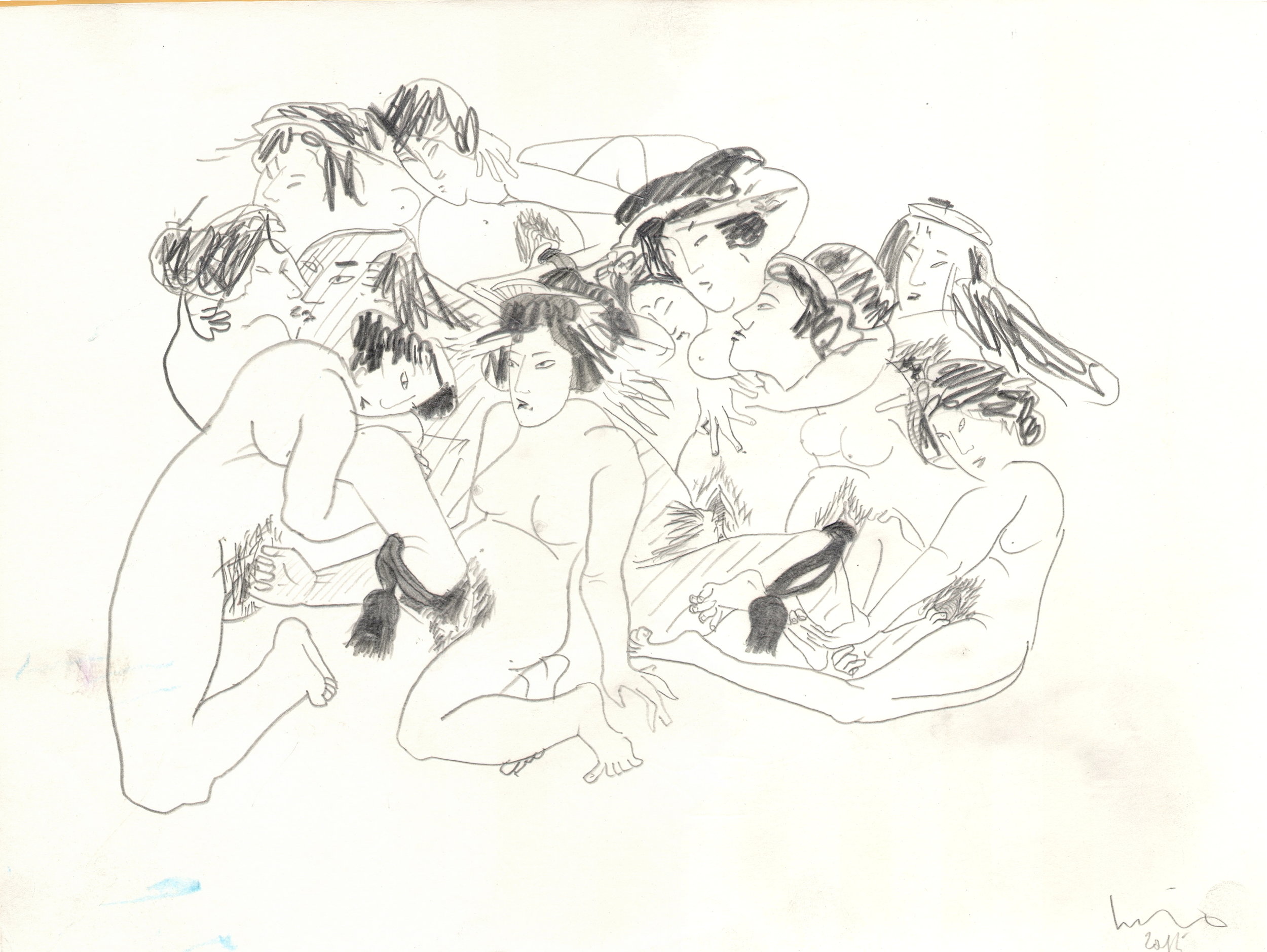 O.T. ( Serie Shunga III ), 2015 26x35.5cm, Bleistift auf Papier