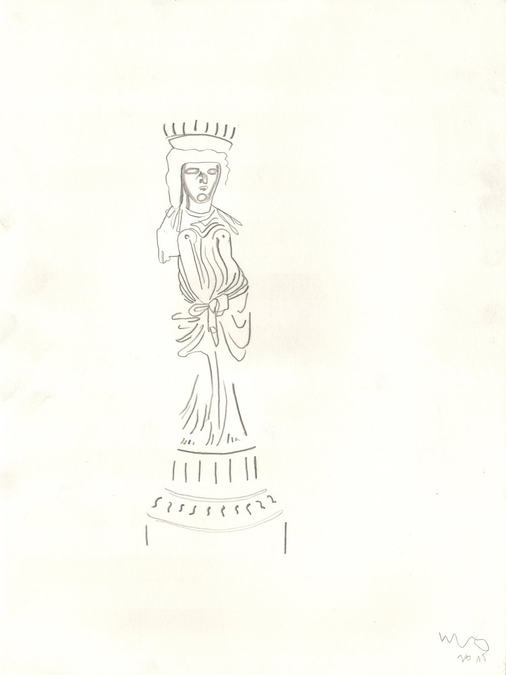 O.T. ( Statue ), 2015 26x35.5cm, Bleistift auf Papier