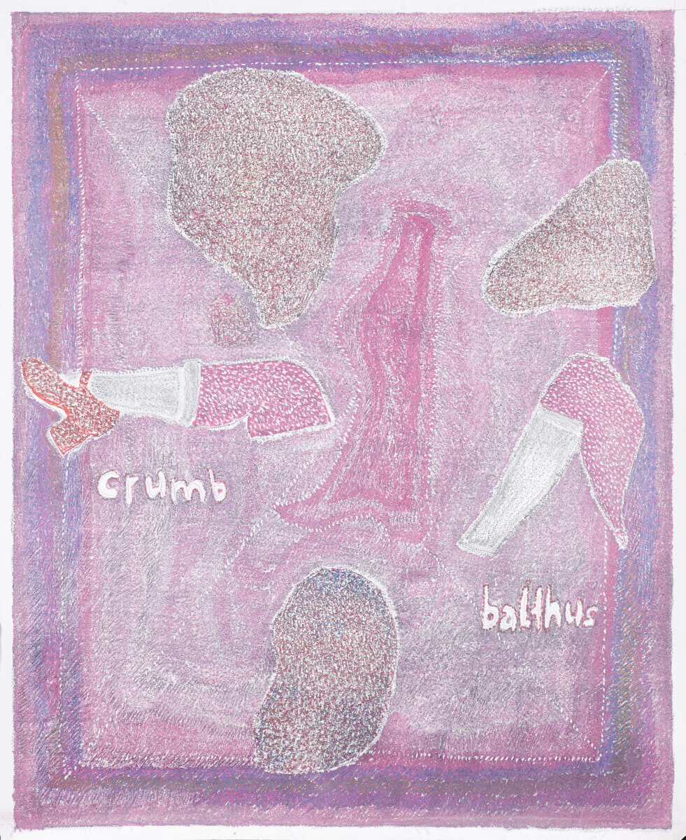 O.T. ( Das Duell Balthus vs. R. Crumb ), 2019  Bleistift, Buntstift auf Papier, 240x200cm 