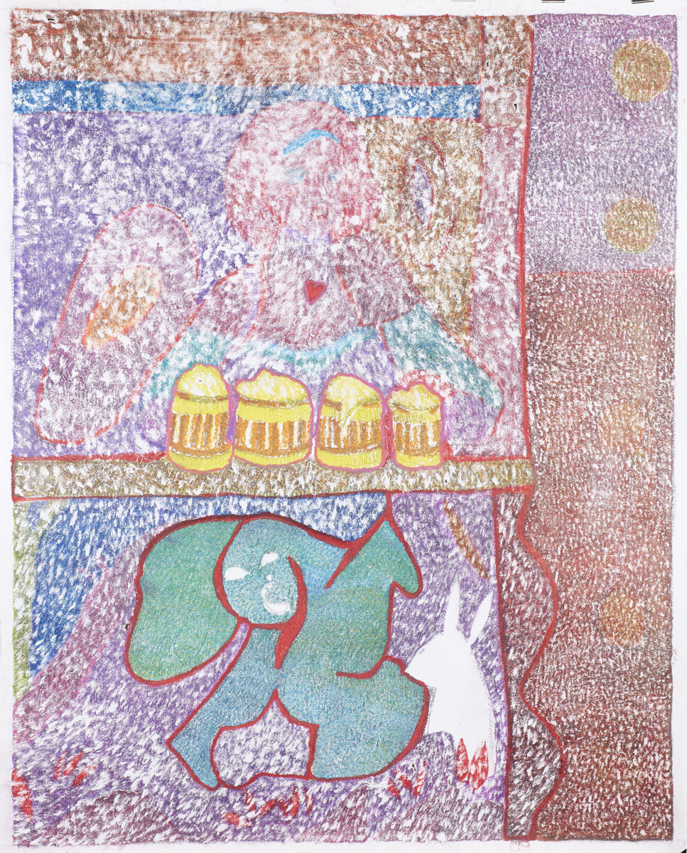  O.T ( Alice im Alltag und Alice in Wonderland ), 2019  Bleistift, Buntstift auf Papier, 240x200cm 