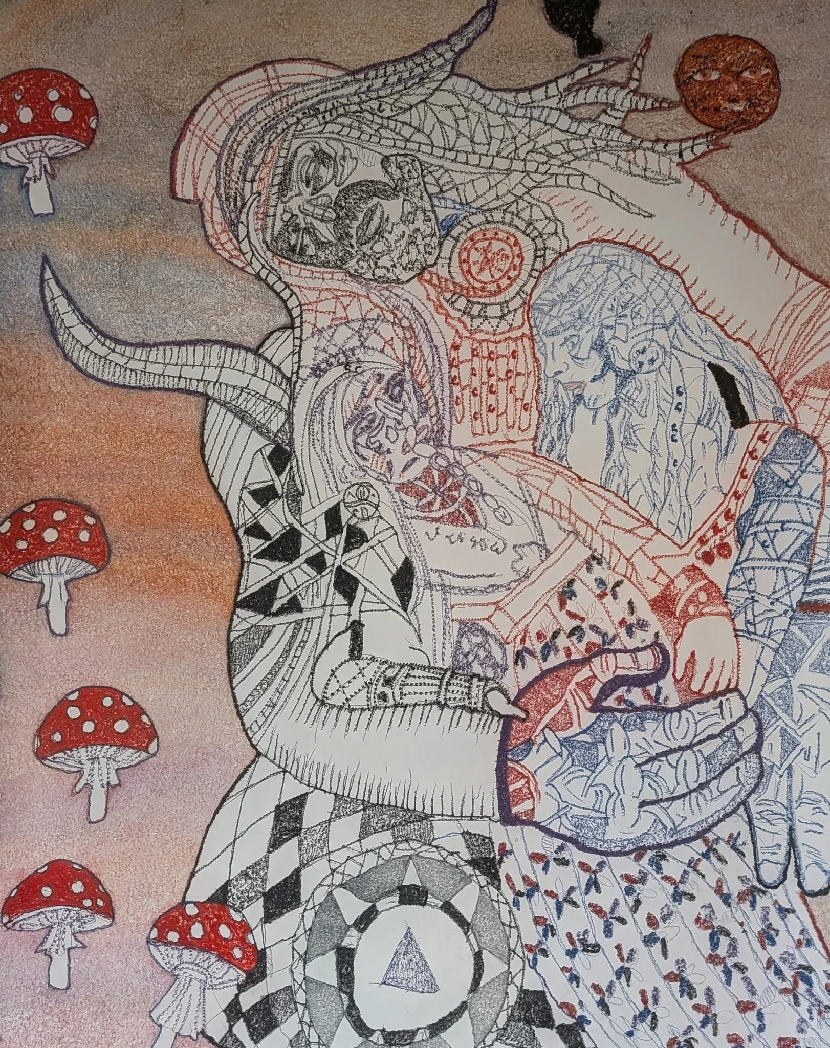  o.T., 2026  Buntstift auf Papier, 240x200cm 