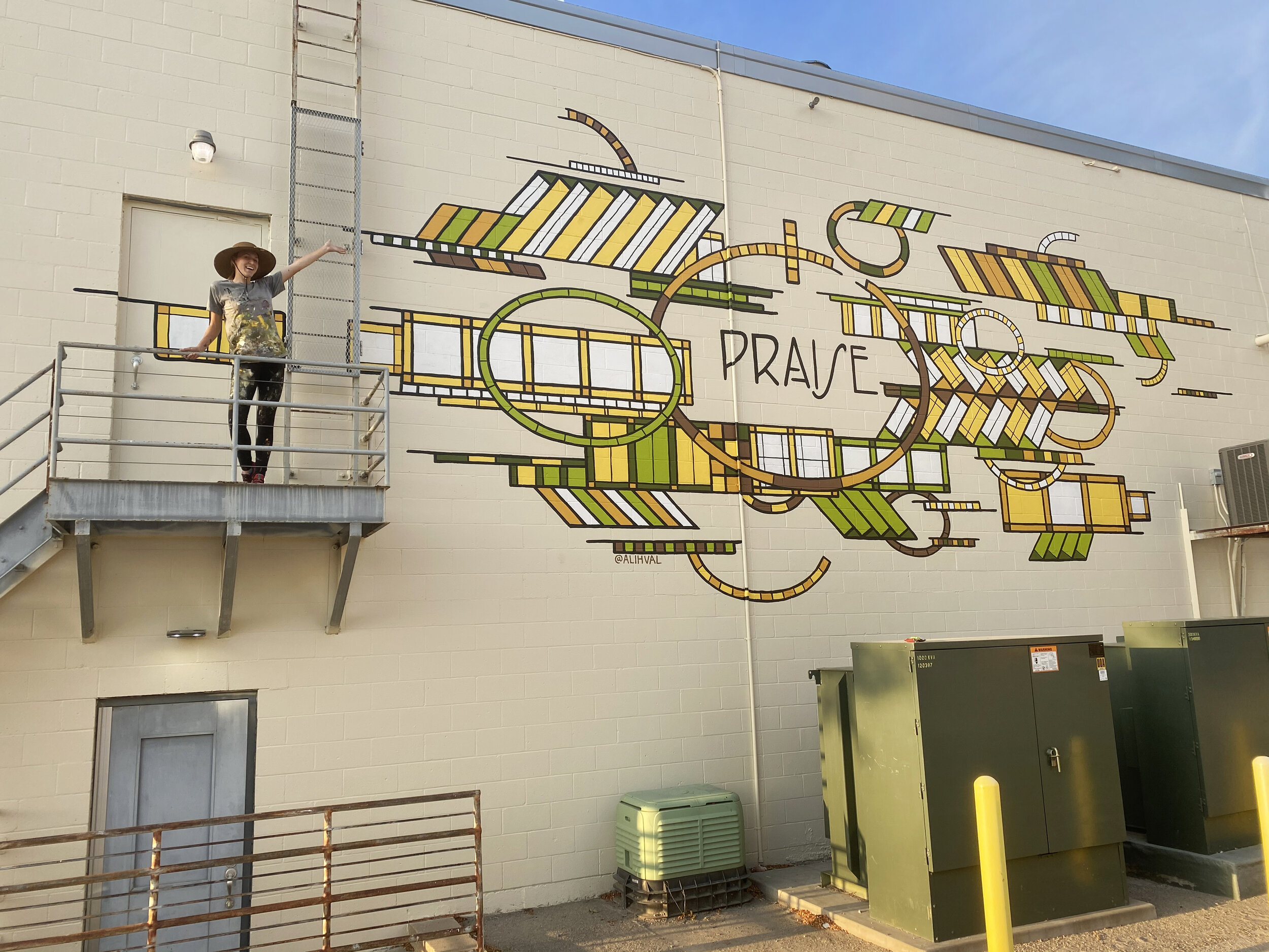   Praise Community Church Mural , 2020. Mason City, IA. Approx. 50’x15’ 