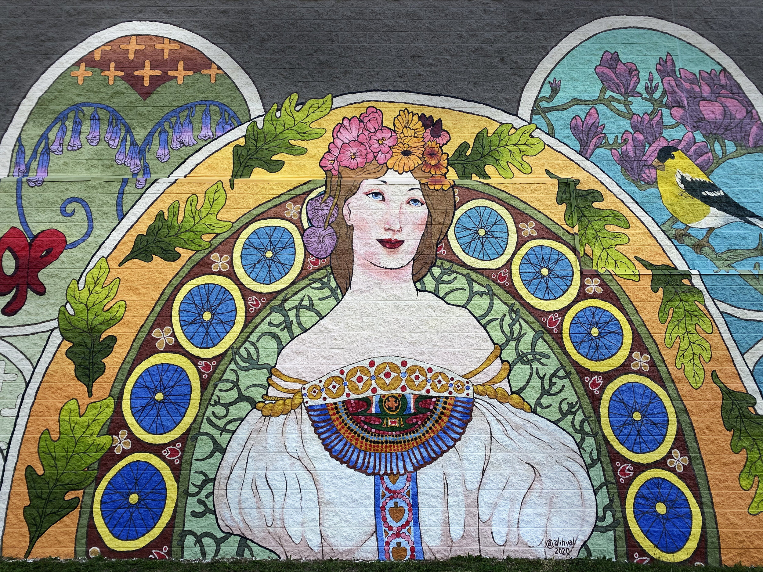   Mucha Meets Iowa , 2020. Czech Village, IA. 100’x25’ 